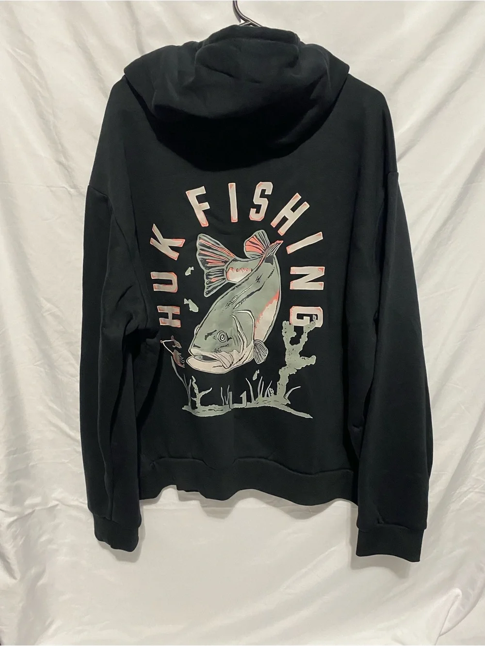 Men's Black Hoodie Sweatshirt with Subtle Graphic